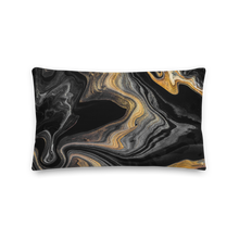 Black Marble Rectangle Premium Pillow by Design Express