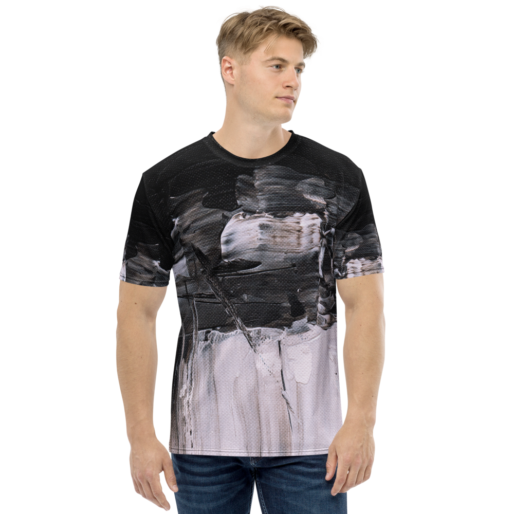 XS Black & White Abstract Painting Men's T-shirt by Design Express