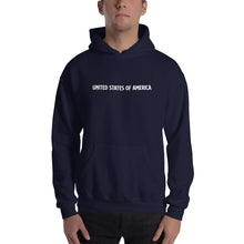 Navy / S United States Of America Eagle Illustration Reverse Backside Hooded Sweatshirt by Design Express