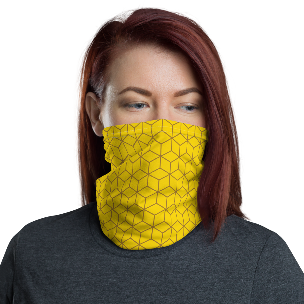 Default Title Diamond Yellow Pattern Neck Gaiter Masks by Design Express
