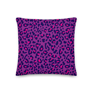 18×18 Purple Leopard Print Premium Pillow by Design Express