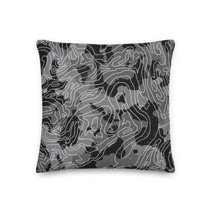 18×18 Grey Black Camoline Square Premium Pillow by Design Express