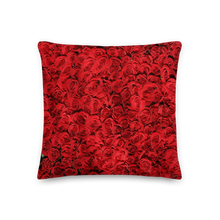 18×18 Red Rose Pattern Premium Pillow by Design Express