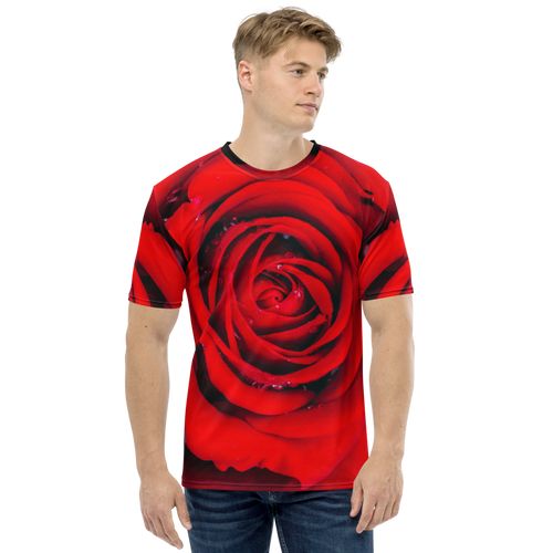 XS Fresh Red Rose Men's T-shirt by Design Express