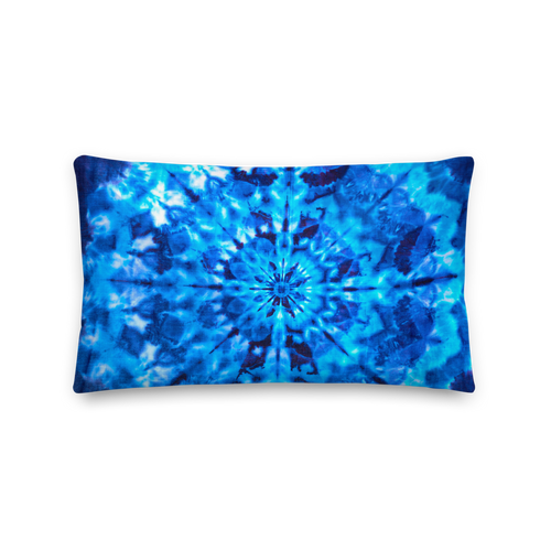 20×12 Psychedelic Blue Mandala Premium Pillow by Design Express