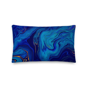 Blue Marble Rectangle Premium Pillow by Design Express