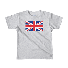 Heather Grey / 2yrs United Kingdom Flag "Solo" Short sleeve kids t-shirt by Design Express