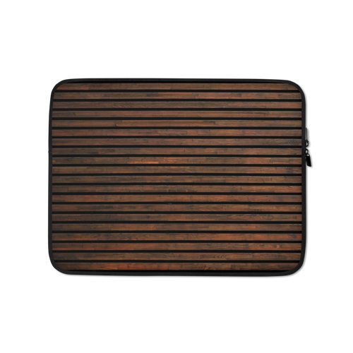 13 in Horizontal Brown Wood Print Laptop Sleeve by Design Express