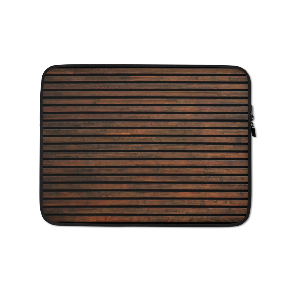 13 in Horizontal Brown Wood Print Laptop Sleeve by Design Express