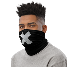 Crossed Grey Duct Tape on Black Neck Gaiter by Design Express