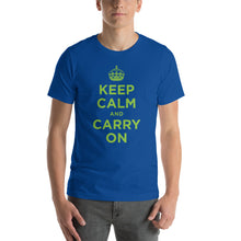 True Royal / S Keep Calm and Carry On (Green) Short-Sleeve Unisex T-Shirt by Design Express