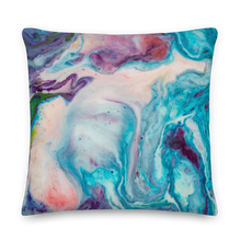 Blue Multicolor Marble Square Premium Pillow by Design Express