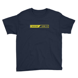 Navy / XS I Reached lLevel 13 Loading Youth Short Sleeve T-Shirt by Design Express