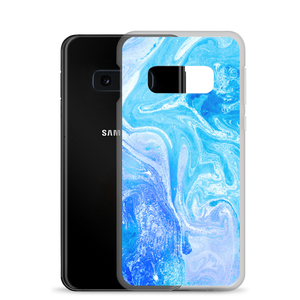 Blue Watercolor Marble Samsung Case by Design Express