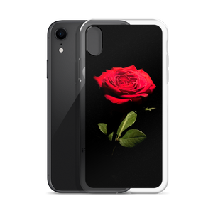 Red Rose on Black iPhone Case by Design Express