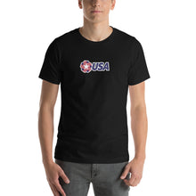 Black / S USA "Rosette" Short-Sleeve Unisex T-Shirt by Design Express