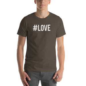 Army / S Hashtag #LOVE Short-Sleeve Unisex T-Shirt by Design Express