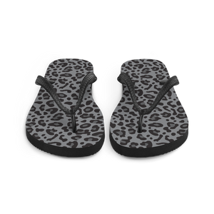 Grey Leopard Print Flip-Flops by Design Express