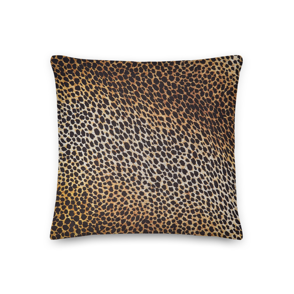 18×18 Leopard Brown Pattern Square Premium Pillow by Design Express