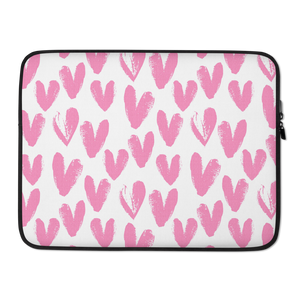 15 in Pink Heart Pattern Laptop Sleeve by Design Express