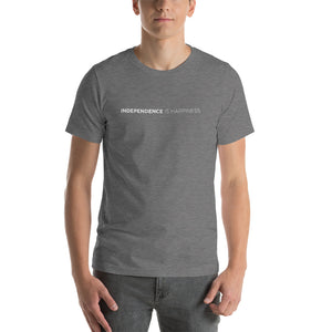 Deep Heather / S Independence is Happiness Short-Sleeve Unisex T-Shirt by Design Express