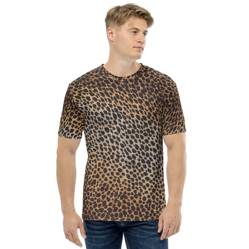 XS Leopard Brown Pattern Men's T-shirt by Design Express