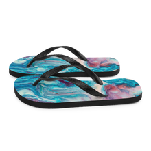 Blue Multicolor Marble Flip-Flops by Design Express