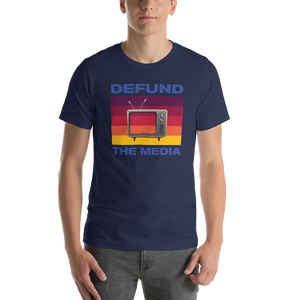 Navy / XS Defund The Media Color Unisex T-Shirt by Design Express