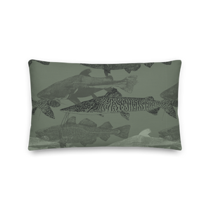Default Title Army Green Catfish Rectangle Premium Pillow by Design Express