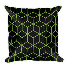 Diamonds Black Green Square Premium Pillow by Design Express