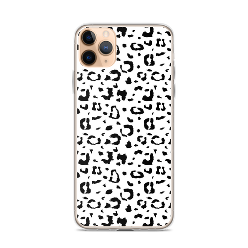 iPhone 11 Pro Max Black & White Leopard Print iPhone Case by Design Express