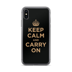 iPhone X/XS Keep Calm and Carry On (Black Gold) iPhone Case iPhone Cases by Design Express