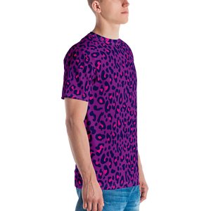 Purple Leopard Print Men's T-shirt by Design Express