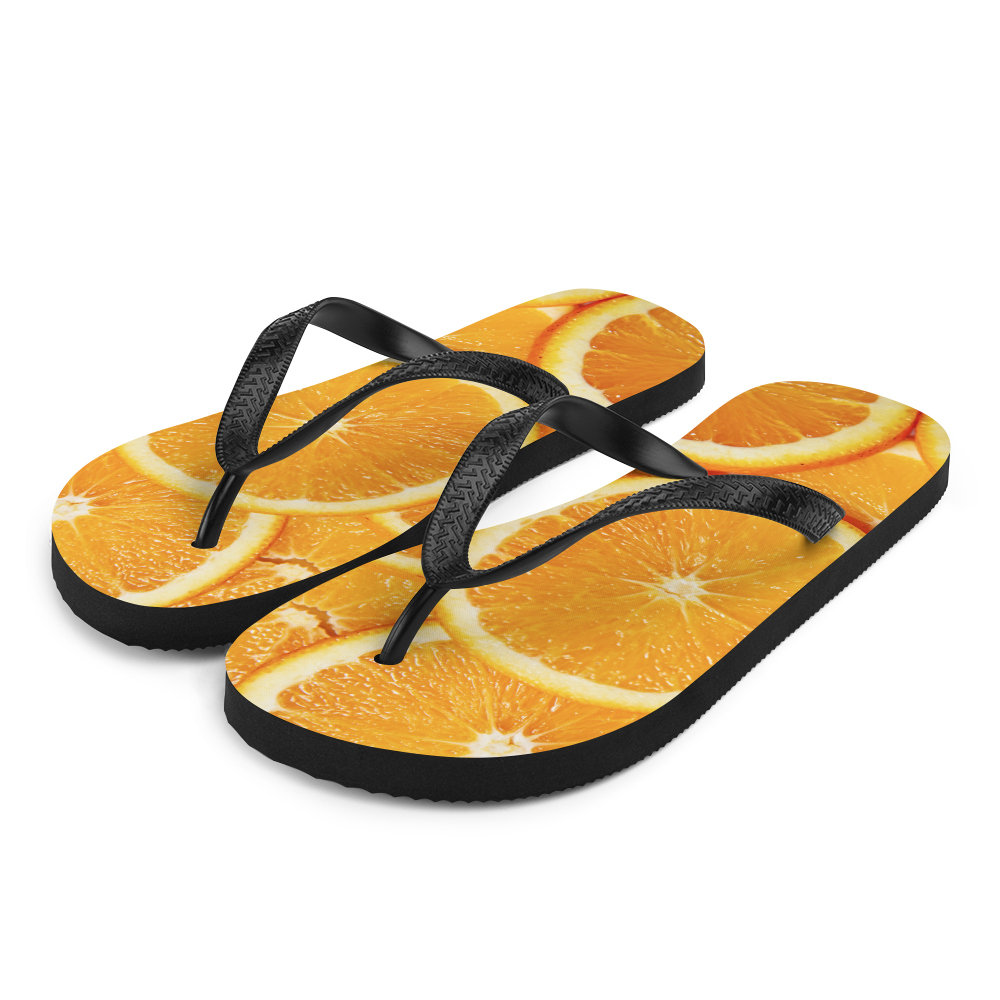 S Sliced Orange Flip-Flops by Design Express