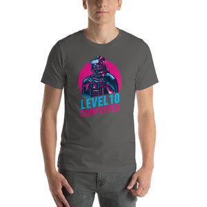 Asphalt / S Darth Vader Level 10 Completed Short-Sleeve Unisex T-Shirt by Design Express