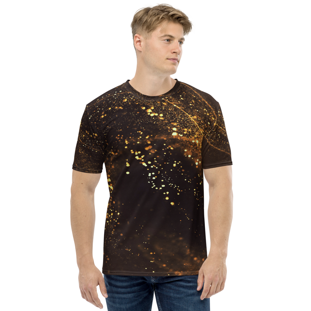 XS Gold Swirl Men's T-shirt by Design Express