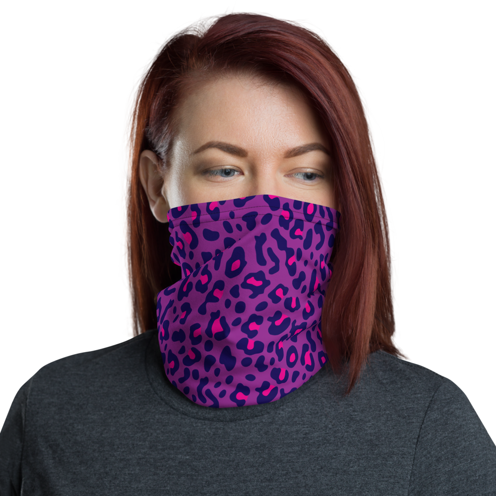 Default Title Purple Leopard Print Neck Gaiter Masks by Design Express