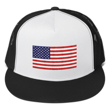 Black/ White/ Black United States Flag "Solo" Trucker Cap by Design Express