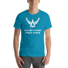 Aqua / S United States Space Force "Reverse" Short-Sleeve Unisex T-Shirt by Design Express
