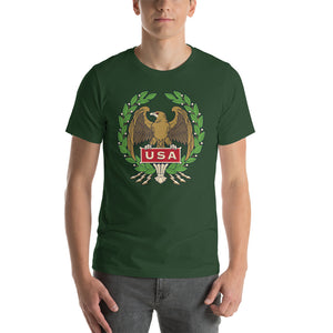 Forest / S USA Eagle Illustration Short-Sleeve Unisex T-Shirt by Design Express