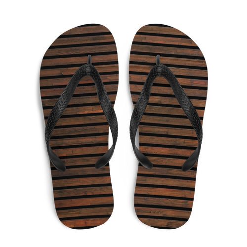 Horizontal Brown Wood Flip-Flops by Design Express