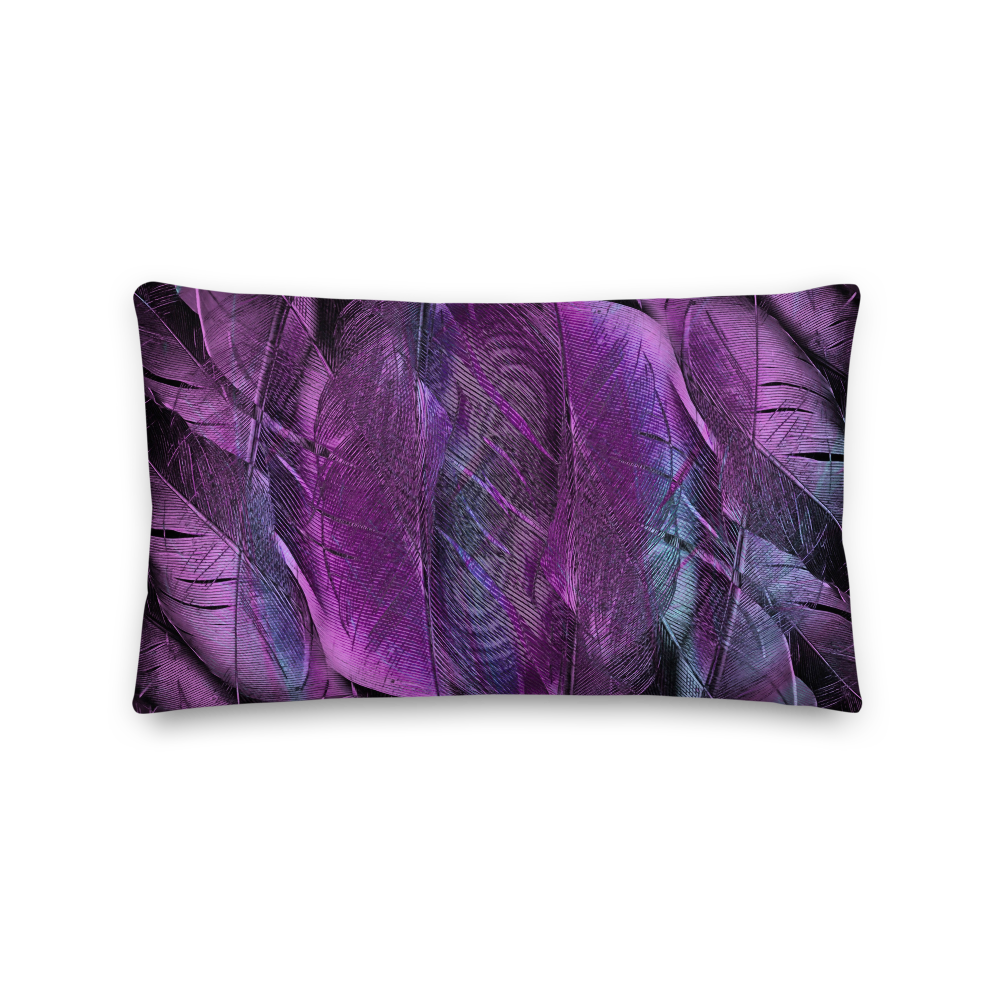 20×12 Purple Feathers Premium Pillow by Design Express