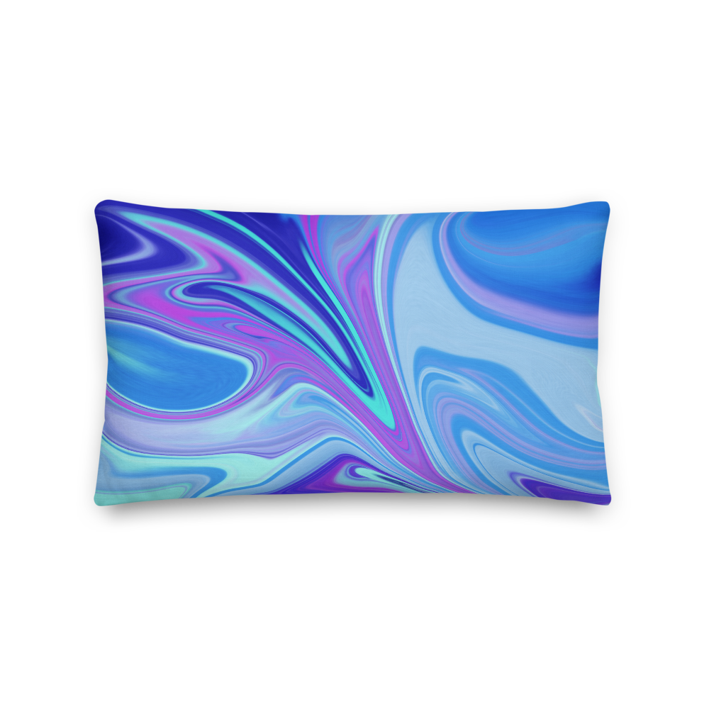 20×12 Purple Blue Watercolor Premium Pillow by Design Express
