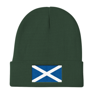 Dark green Scotland Flag "Solo" Knit Beanie by Design Express