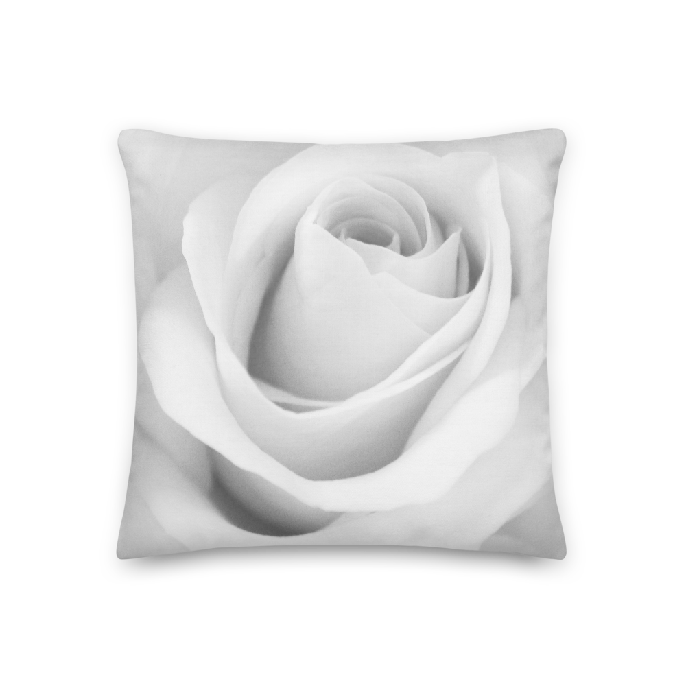 18×18 White Rose Square Premium Pillow by Design Express