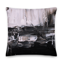 22×22 Black & White Abstract Painting Square Premium Pillow by Design Express