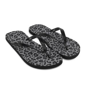 Grey Leopard Print Flip-Flops by Design Express