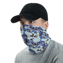 Electric Blue Camo Neck Gaiter Masks by Design Express