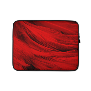 13 in Red Feathers Laptop Sleeve by Design Express