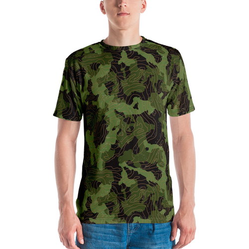 XS Green Camoline Men's T-shirt by Design Express